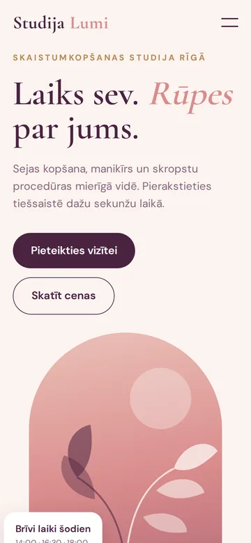 Mājaslapas dizaina koncepts telefona ekrānā